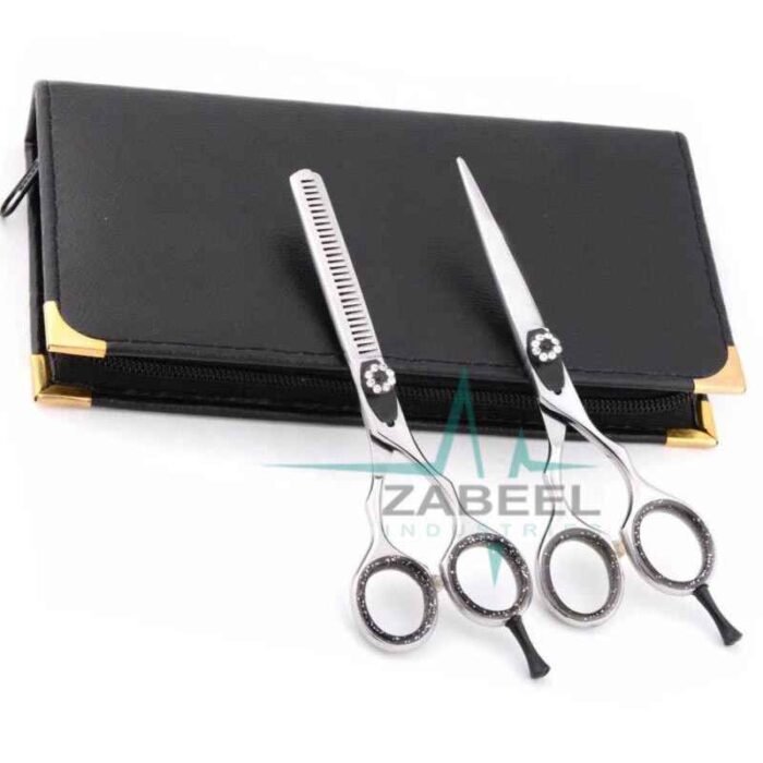 Professional Barber Salon Hair Cutting Thinning Shears + Case ZaBeel