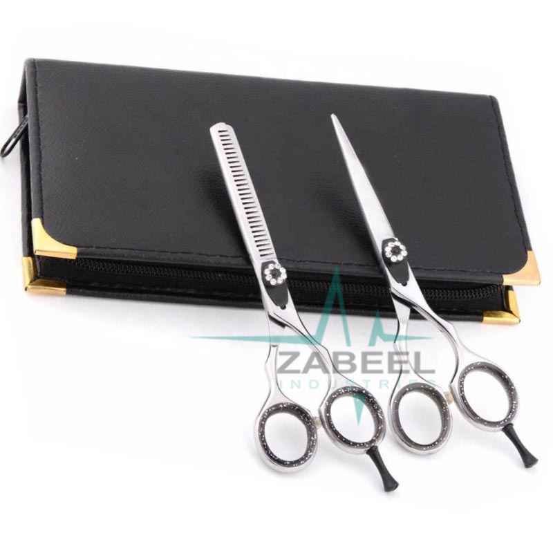Professional Barber Salon Hair Cutting Thinning Shears + Case ZaBeel