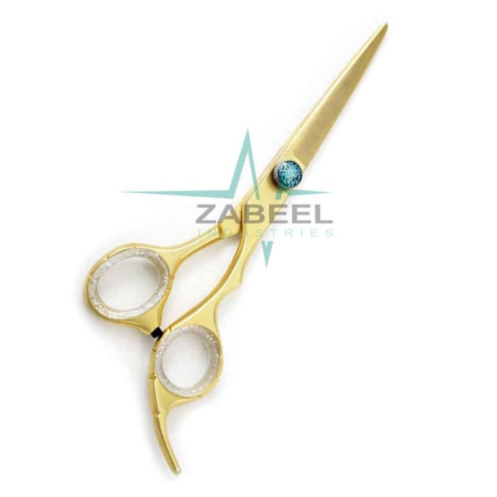 Professional Barber Shears Scissors Half Gold Zabeel
