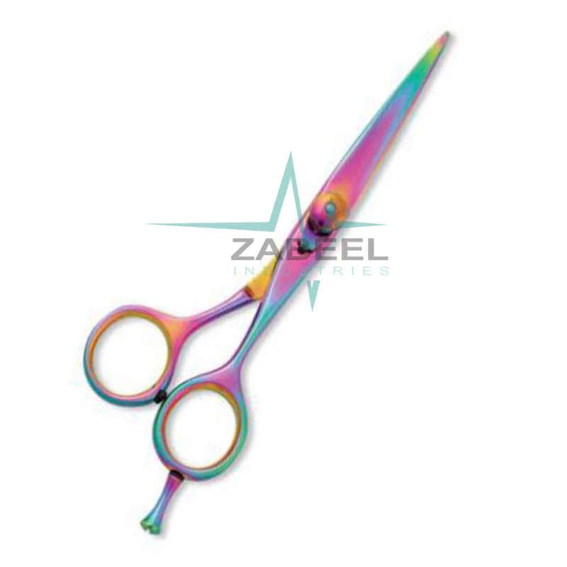 Professional Cutting Scissor With Razor Edge. Multicolor Coating ZaBeel