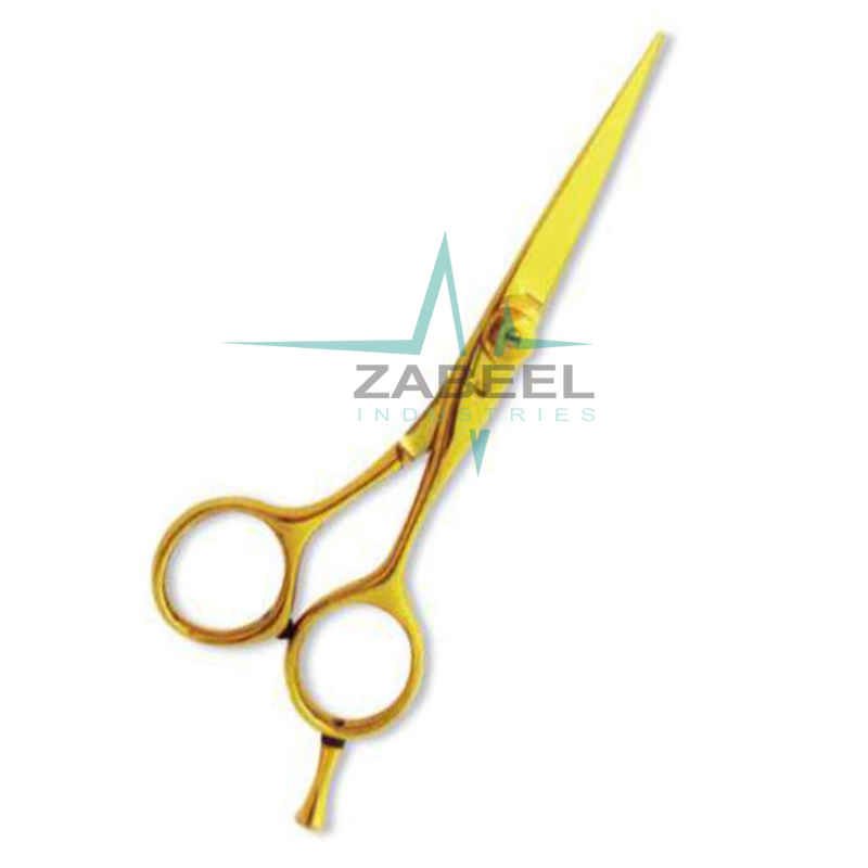 Professional Cutting Scissors With Razor Edge Full Gold ZaBeel