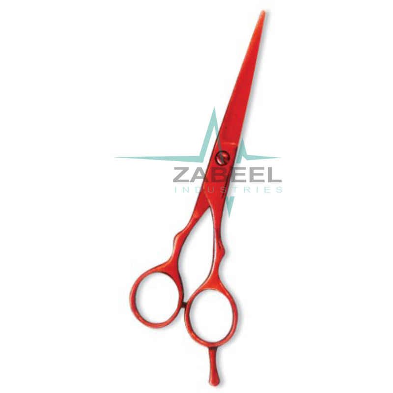 Professional Hair Cutting Scissor With Razor Edge. Red Color Coating ZaBeel