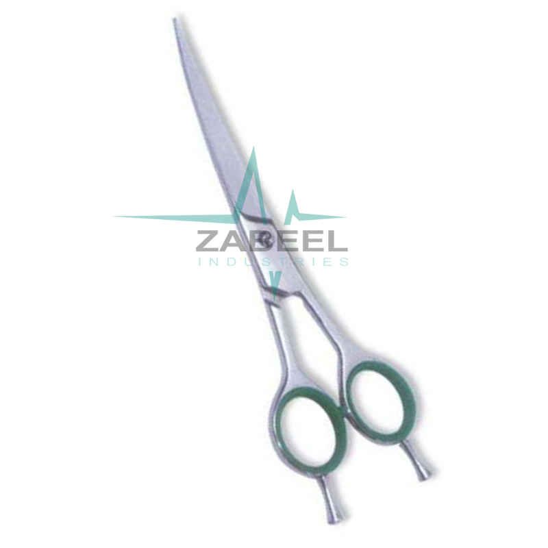 Professional Hair Cutting Scissor With Razor Edge. Satin Finish Curved ZaBeel