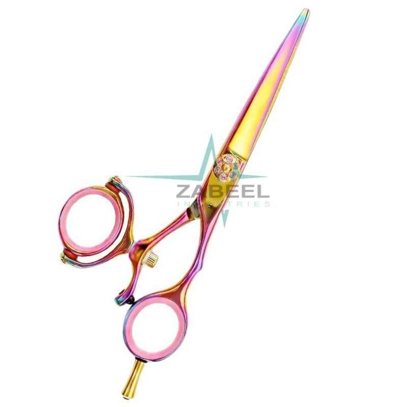 Professional Plus Swivel Rainbow Hairdressing Cutting Swivel Scissors ZaBeel