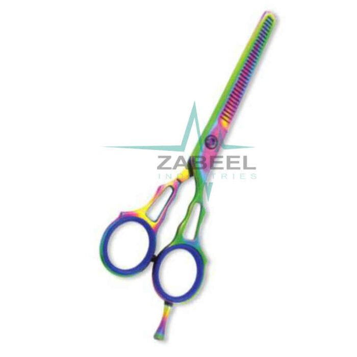Professional Thinning Scissors One Blade Teeth & One Blade Razors Multicolor coating ZaBeel
