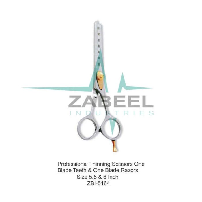 Professional Thinning Scissors One Blade Teeth & One Blade Razors Zabeel