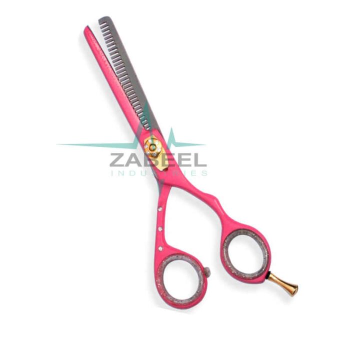 Professional Thinning Scissors Pink Color Coating ZaBeel