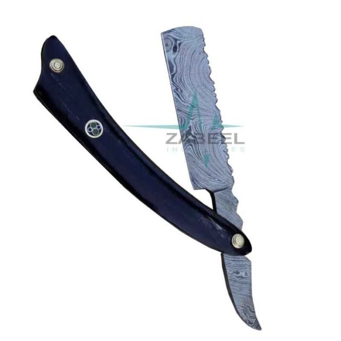 Razor Damascus Blade Brass Knife Mini Pocket Folding ZaBeel