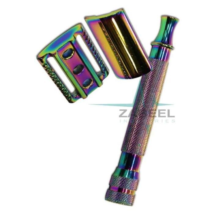 Safety Razor Multi Colored Anodized Stainless Steel Handle ZaBeel