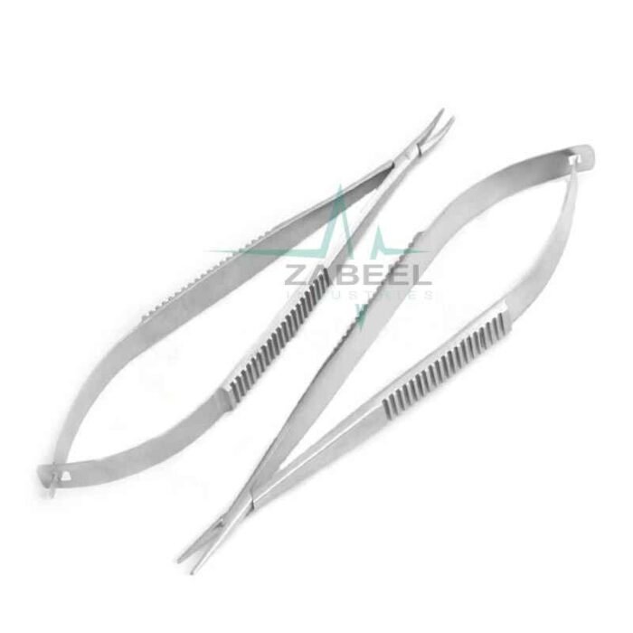 Set of 2 Castroviejo Needle Holder Curved/Straight Without Lock Surgical Zabeel