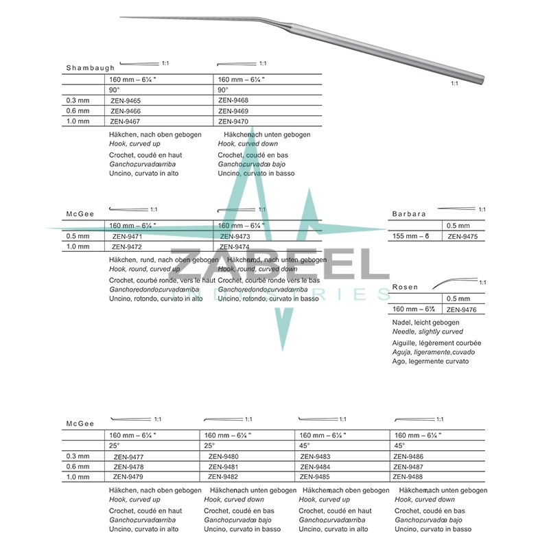 Shambaugh Micro Ear-Needles And Hooks Zabeel