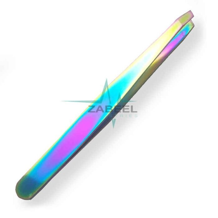Slanted Eyebrow Tweezers Stainless Steel ZaBeel