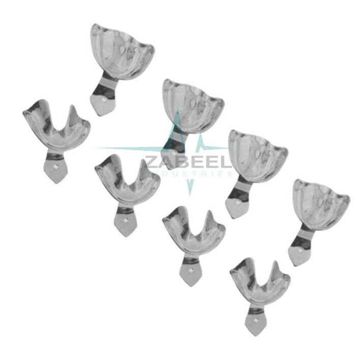 Solid Full Denture Set of 8 Stainless Steel Impression Tray Zabeel