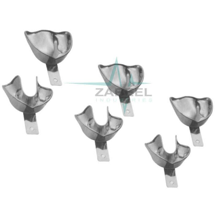 Solid Set of 6 Stainless Steel Impression Tray Zabeel Solid Set of 6 Stainless Steel Impression Tray Zabeel