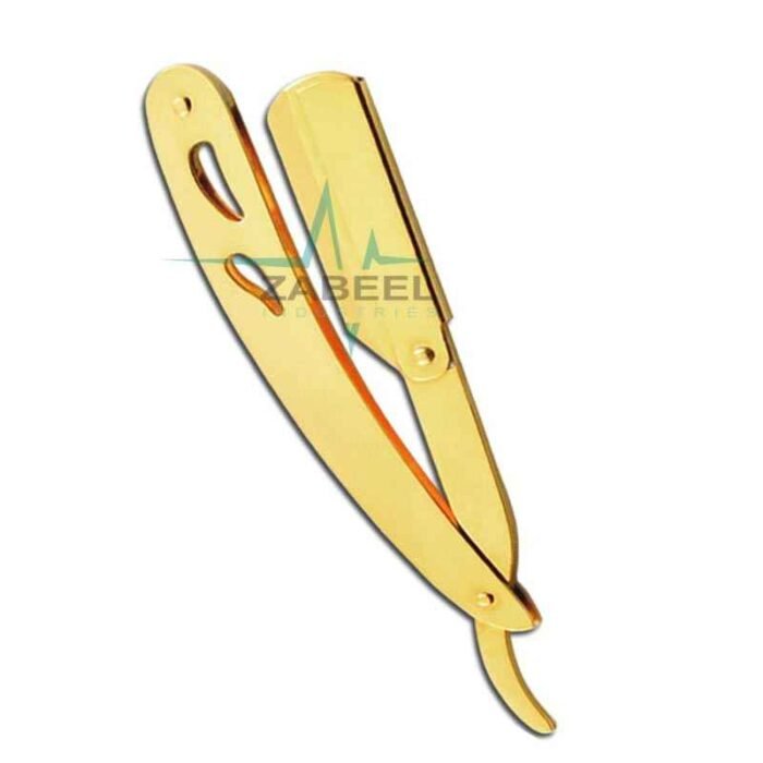 Stainless Steel Barber Straight Edge Shaving Razor Gold ZaBeel