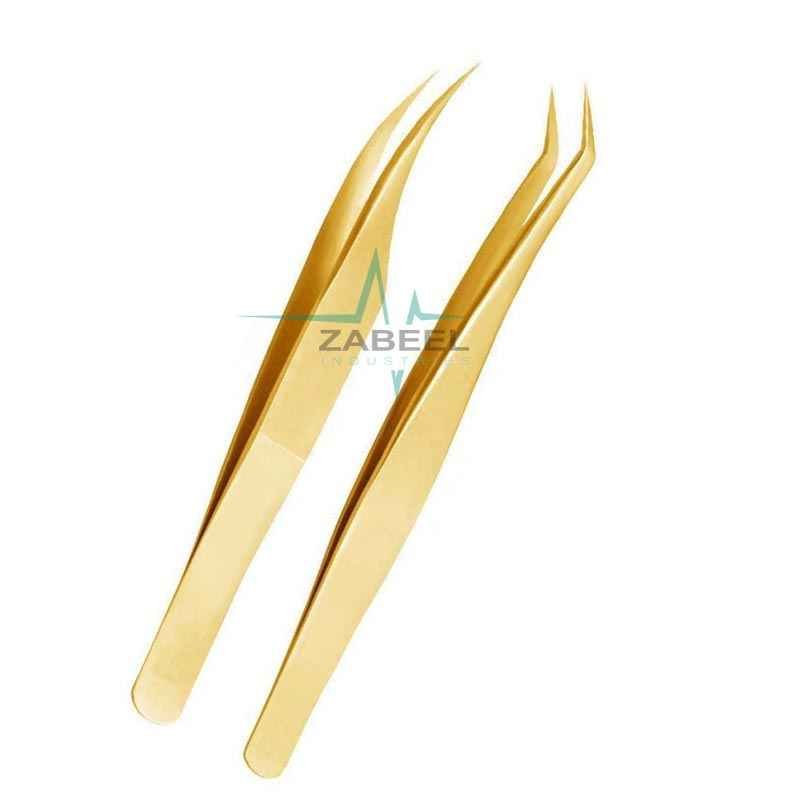 Stainless Steel Eyebrow Tweezers Gold ZaBeel