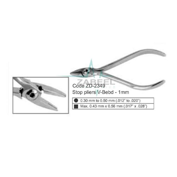 Stop pliers V-Bebd - 1mm Zabeel