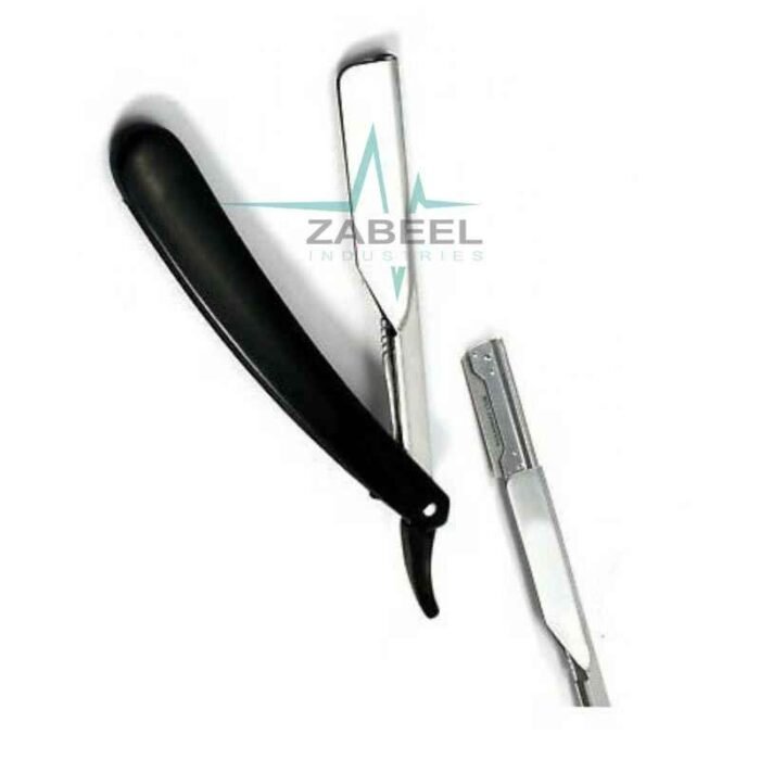 Straight Barber Shaving Razor Black Handle ZaBeel