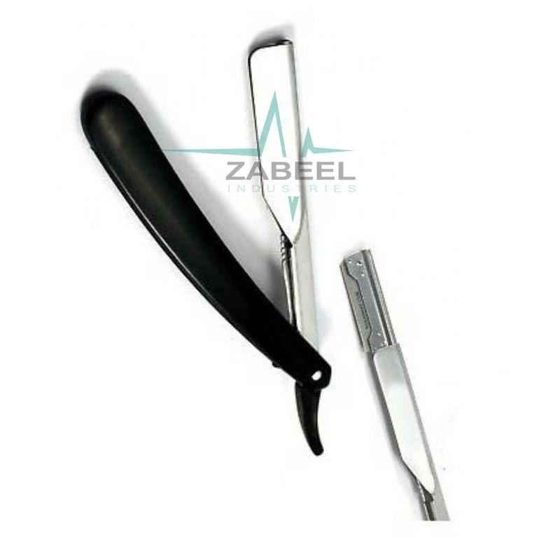 Straight Barber Shaving Razor Black Handle ZaBeel