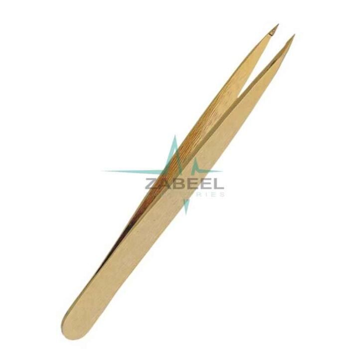 Straight Gold Eyelash Tweezers ZaBeel