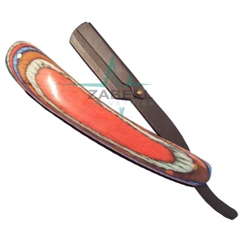 Straight Shaving Razor Natural Wood Handle In Different Color Zabeel