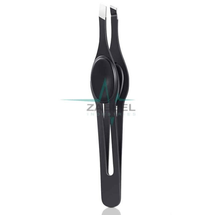 Wide Non-Slip Grip Slant Tip Tweezers Stainless Steel Zabeel