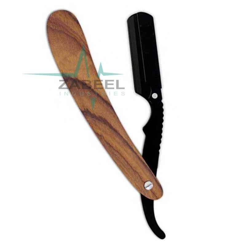 Wood Handle Stainless Steel Man Barber Straight Razor ZaBeel