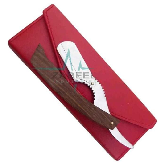 Wood Handle Straight Razor With Box ZaBeel