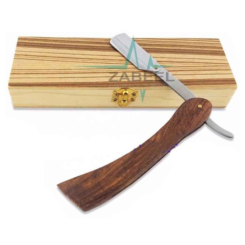 Wooden Handle Single Blade Barber Straight Razor Shavette ZaBeel