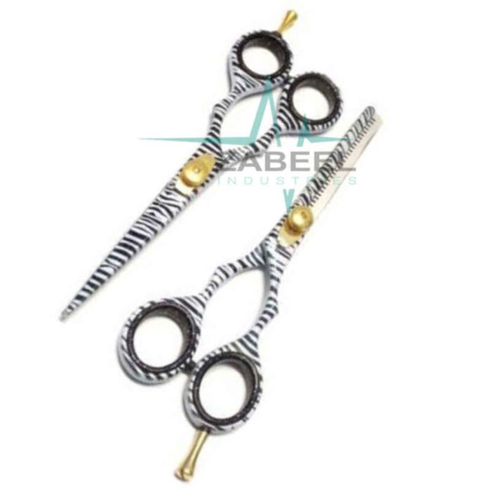 Zebra Crossing Style Cutting Scissors Thinner Razor Set ZaBeel